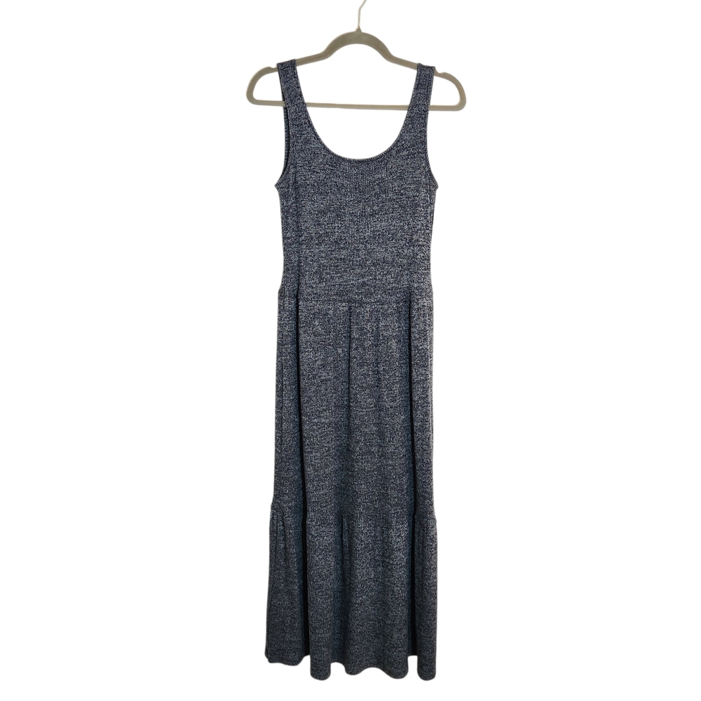 Daily Ritual Charcoal Gray Ribbed Knit Midi Dress Size Medium - Picture 2 of 10